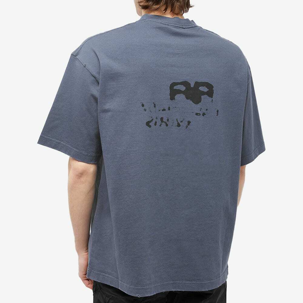 Balenciaga Men's Dirty BB Paris Logo T-Shirt in Washed Blue/Black
