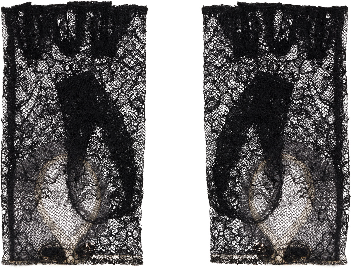 Valentino Garavani Black VLogo Signature Biker Gloves