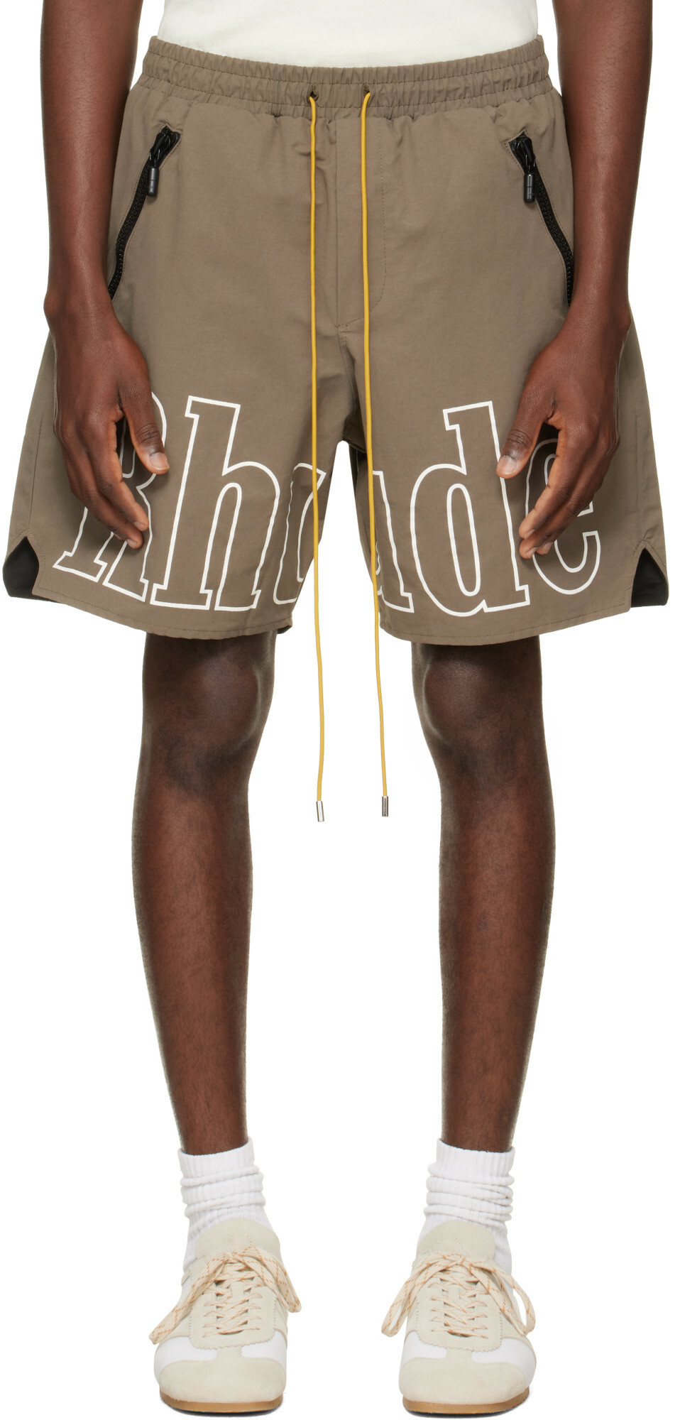 Rhude Taupe 'RH' Logo Shorts