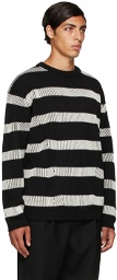 Juun.J Black & White Striped Sweater