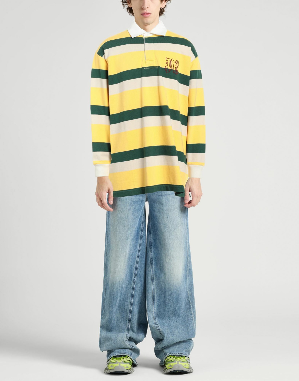 Palm Angels Mens Polo shirt in Yellow