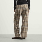 Auralee Women's Wool Check Two-Tuck Slacks in Top Brown Check