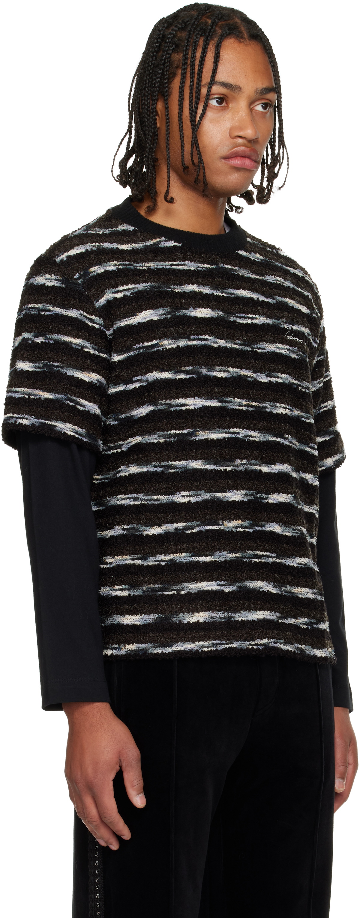 Andersson Bell Black & Brown Stripe Layered Sweater