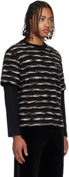 Andersson Bell Black & Brown Stripe Layered Sweater