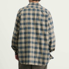 Engineered Garments Men's Plaid Jacquard Work Shirt in Navy
