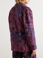Karu Research - Unstructured Quilted Printed Cotton-Seersucker Blazer - Purple