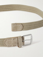 Loro Piana - 3.5cm Suede-Trimmed Woven Cotton Belt - Neutrals
