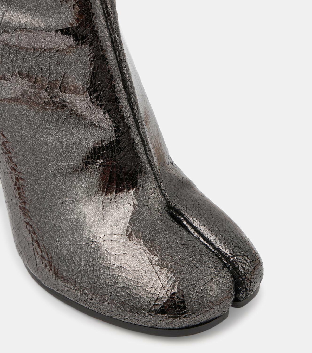 Maison Margiela Tabi mirrored leather ankle boots Maison