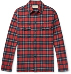 Gucci - Oversized Embroidered Checked Cotton-Flannel Shirt - Men - Red