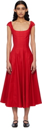GUIZIO Red Leila Midi Dress