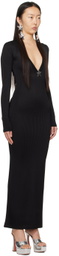 AREA Black Star Stud Maxi Dress