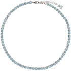 Amina Muaddi Blue Tennis Necklace