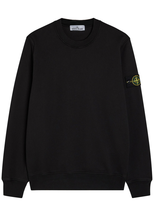 Photo: Stone Island Logo Cotton Sweatshirt Black