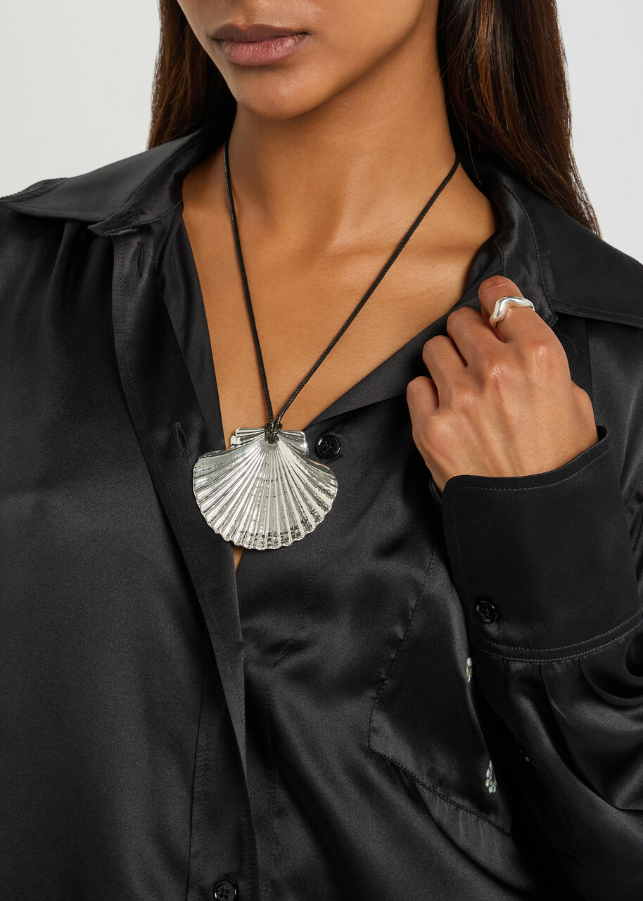 Eliou Venus Wrap Shell Cord Necklace - Silver - One Size