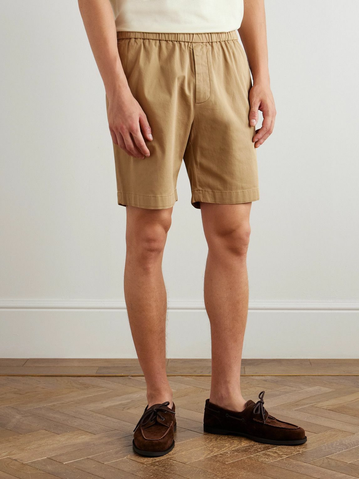 Boglioli - Straight-Leg Cotton-Blend Twill Bermuda Shorts - Brown