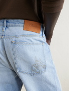 Cherry Los Angeles - Wide-Leg Logo-Embroidered Distressed Jeans - Blue