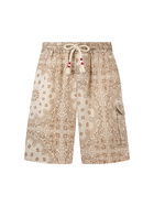 MC2 Saint Barth Man Linen Bermuda Marseille With Bandanna Print