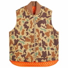 Beams Plus Men's Camo Work Puffer Vest in Khaki