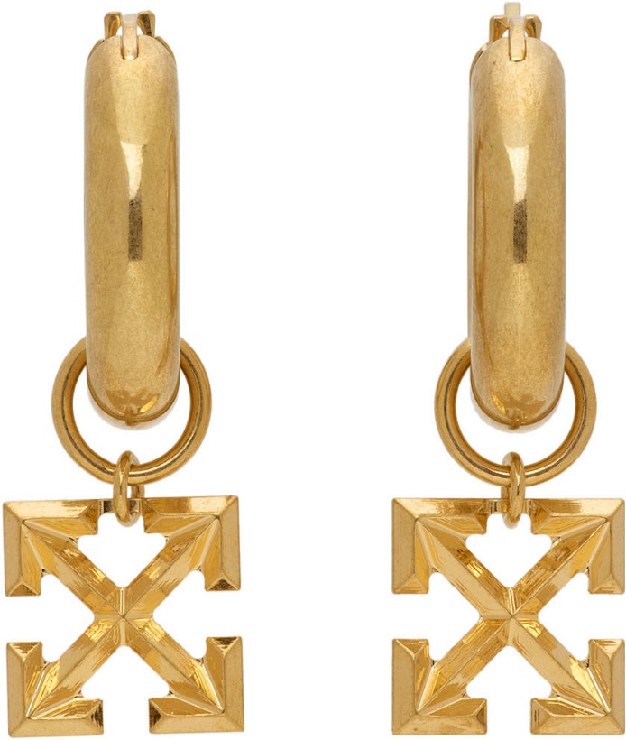 Photo: Off-White Gold Arrows Hoop Earrings