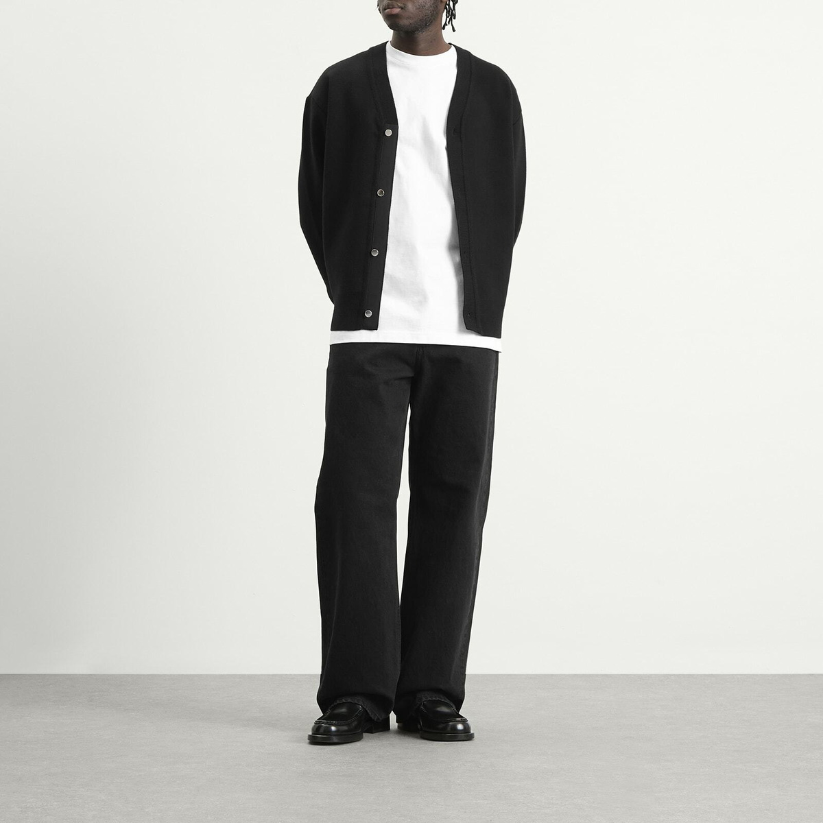 Jacquemus Men's Merino Wool Cardigan in Black