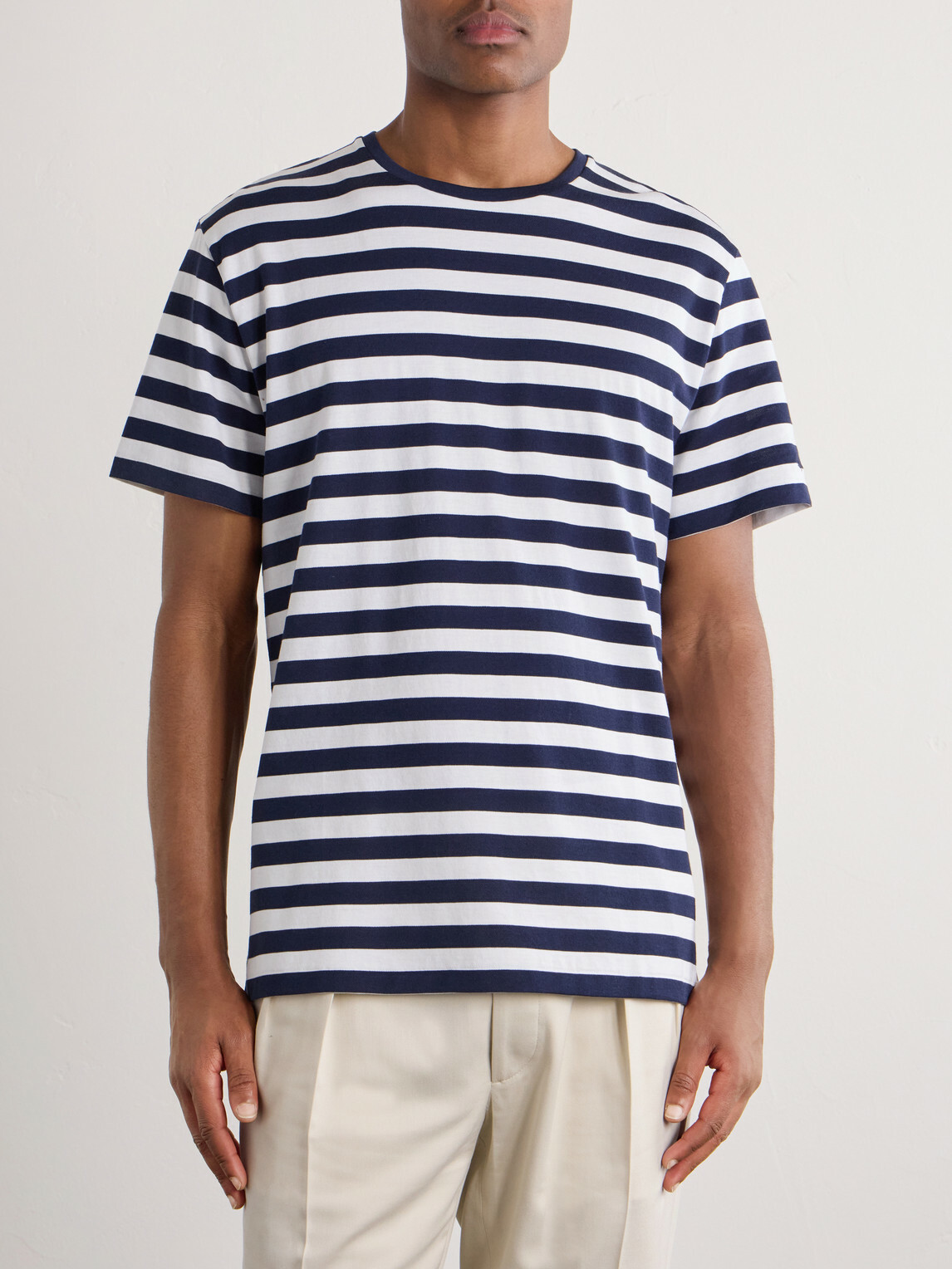 Ralph Lauren Purple label - Striped Cotton T-Shirt - Blue