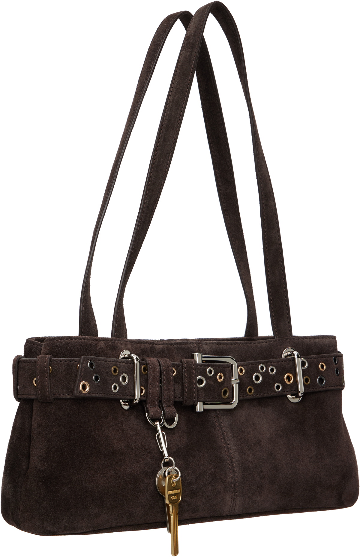 OSOI Brown Shoulder Brocle Mini Bag