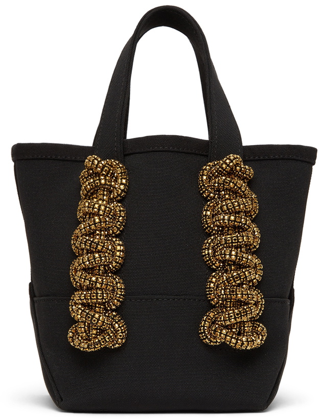 Photo: KARA Black Crystal Cobra Mini Tote Bag