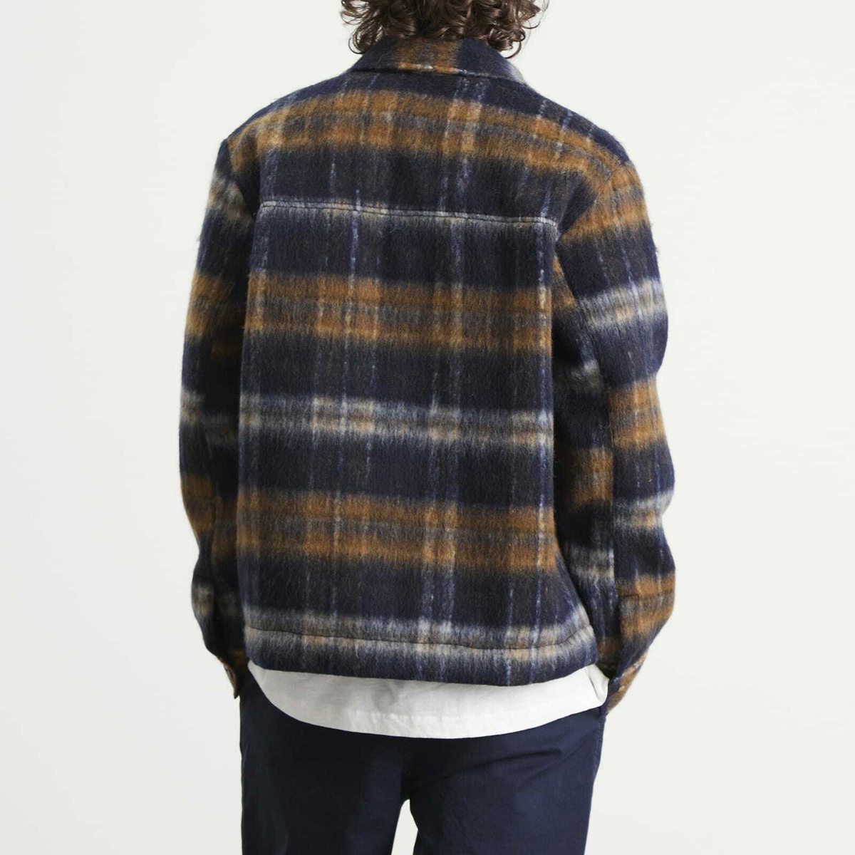 Kestin Men's Haston Jacket in Navy Check Brushed Wool