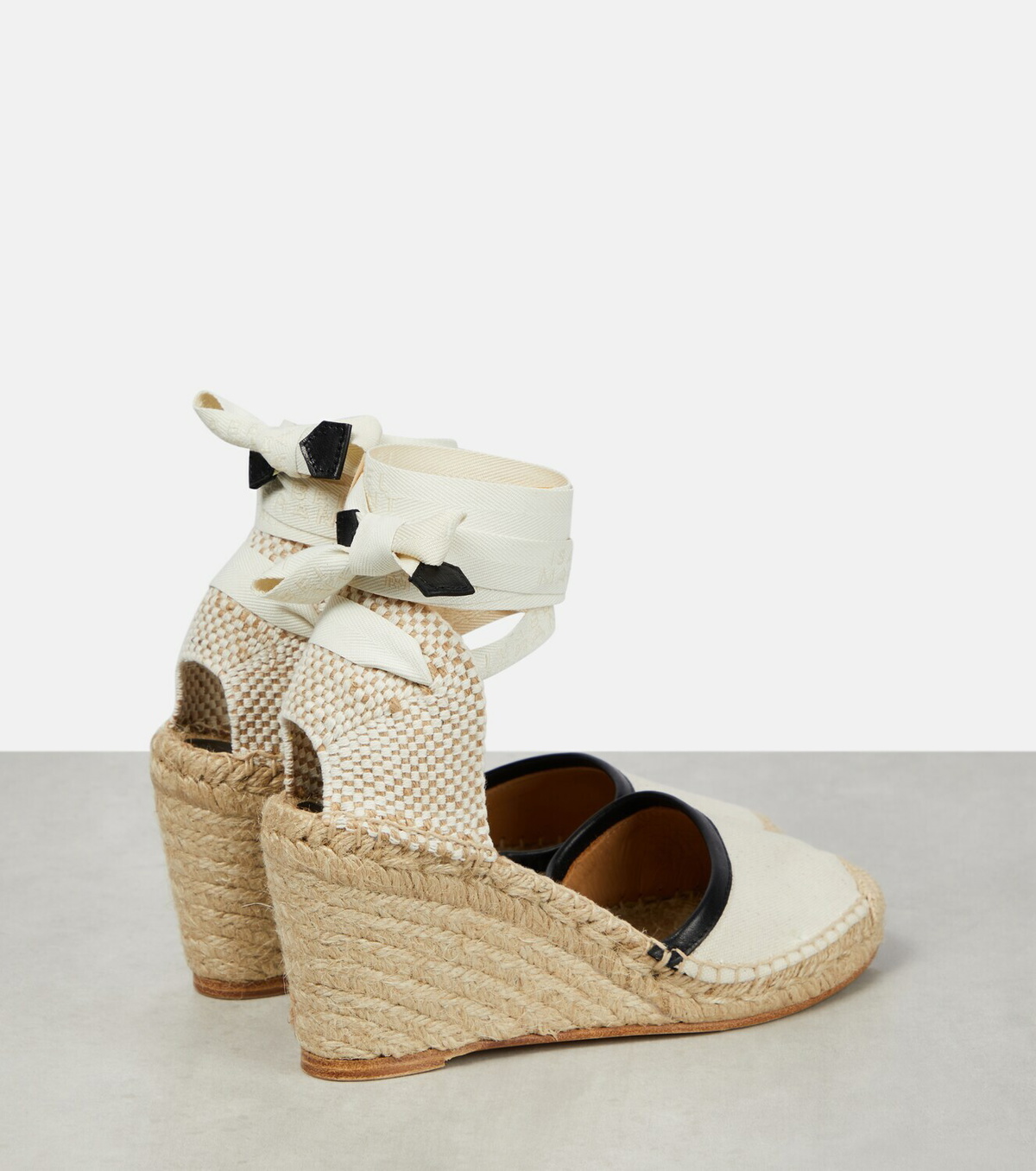 Isabel Marant Alfafi leather-trimmed espadrille wedges Isabel Marant