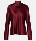 Leset Barb satin turtleneck top