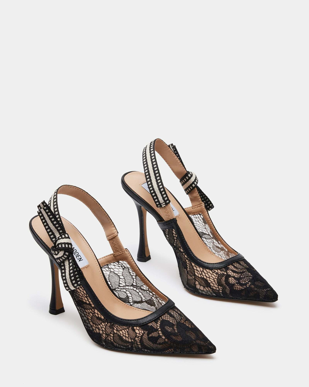 Steve Madden Bri Heels in Black Fabric