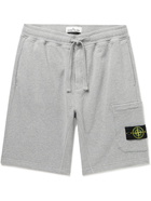 Stone Island - Logo-Appliquéd Cotton-Jersey Drawstring Shorts - Gray