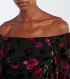Rodarte Caped floral devoré velvet gown
