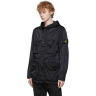 Stone Island Black Nylon Raso-TC Coat