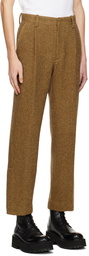 Solid Homme Brown Pleated Wide Trousers