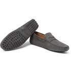 Tod's - Gommino Suede Driving Shoes - Men - Gray