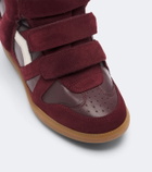 Isabel Marant Bekett leather and suede wedge sneakers