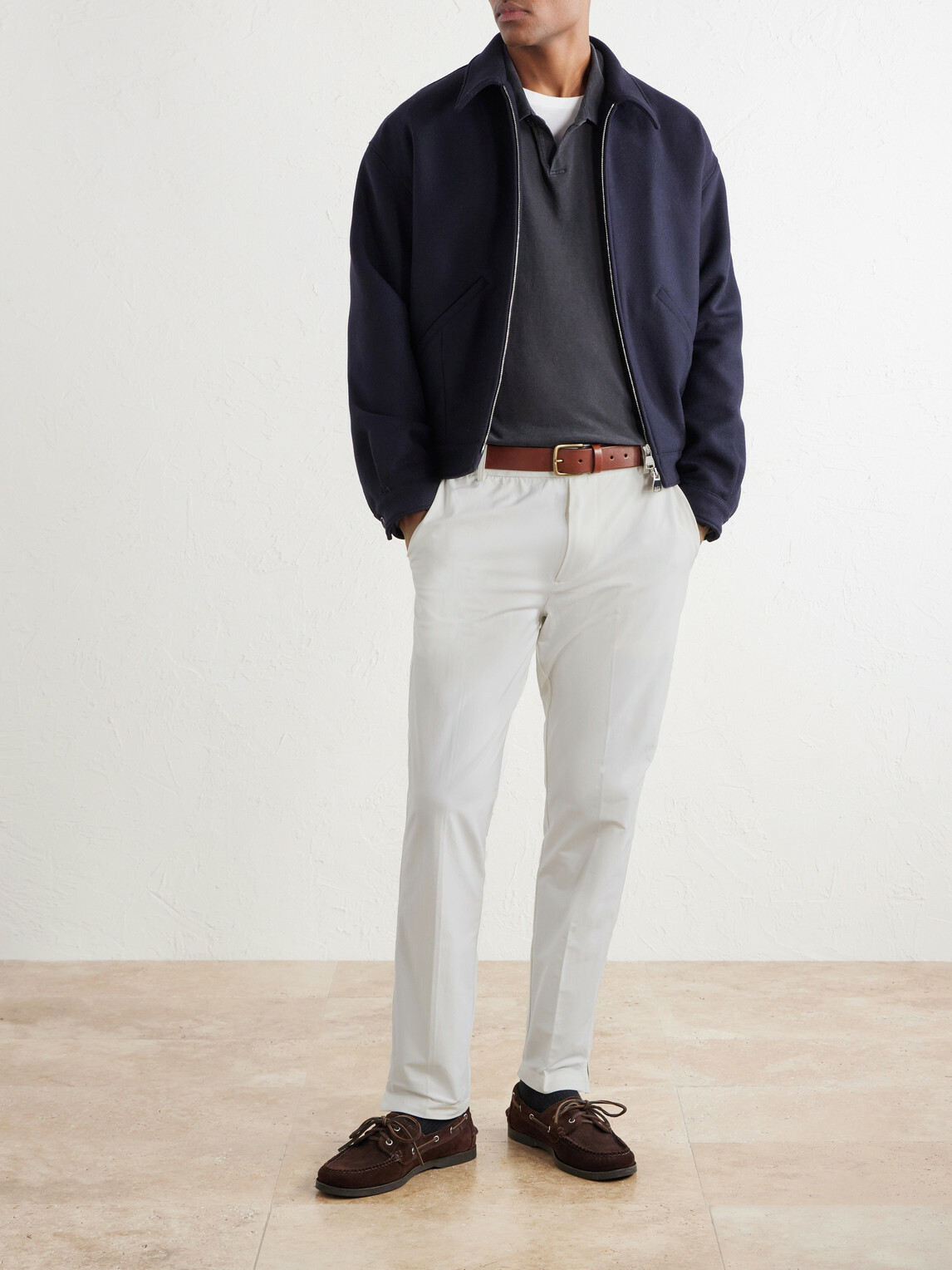 James Perse - Slim-Fit Stretch Cotton-Blend Trousers - Neutrals