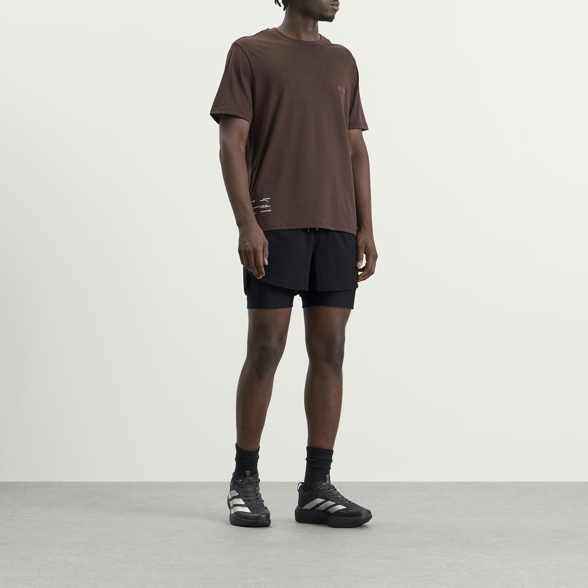 Bandit Men's Men’s 2 in 1 Shorts with Seamless Mesh Liner in Black
