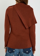 Rabanne Asymmetric Wool Jumper Rust