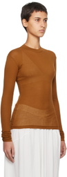 BITE Brown Crewneck Long Sleeve T-Shirt
