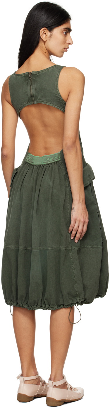 OPEN YY Green Zip Midi Dress