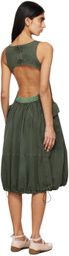 OPEN YY Green Zip Midi Dress