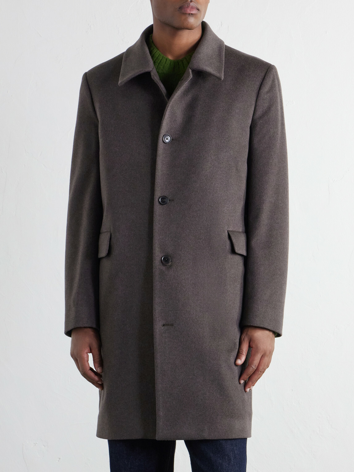 Paul Smith - Brushed Wool and Cashmere-Blend Felt Coat - Brown