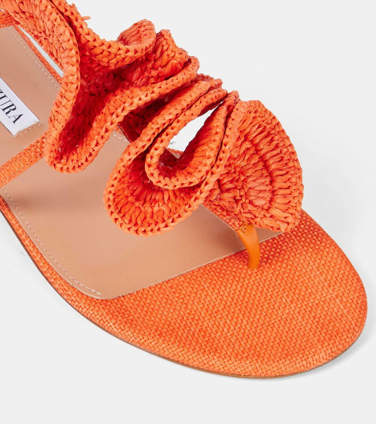 Aquazzura Noches Tropicales raffia thong sandals