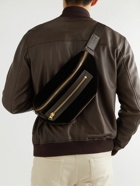 TOM FORD - Buckley Leather-Trimmed Velvet Belt Bag