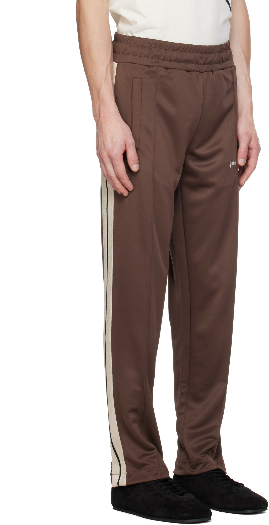 Palm Angels Brown Classic Logo Track Pants