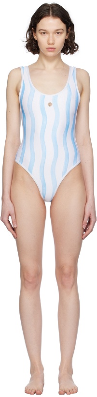 Photo: Casablanca White & Blue Stripe Swimsuit