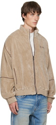 Off-White Beige Script Logo Lounge Relax Track Jacket