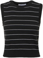 THOM BROWNE - Pinstripe Cashmere Knit Cropped Vest